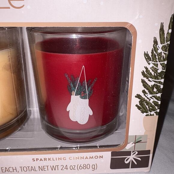Yankee 3 Candle Holiday Gift Set~Balsam Cedar~Christmas Cookie~Sparking Cinnamon - Picture 4 of 7